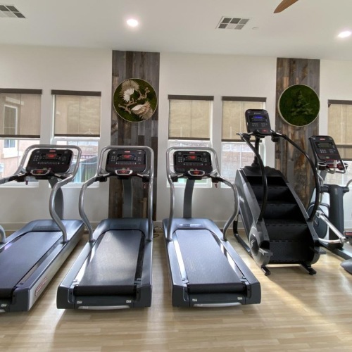a room with exercise equipment